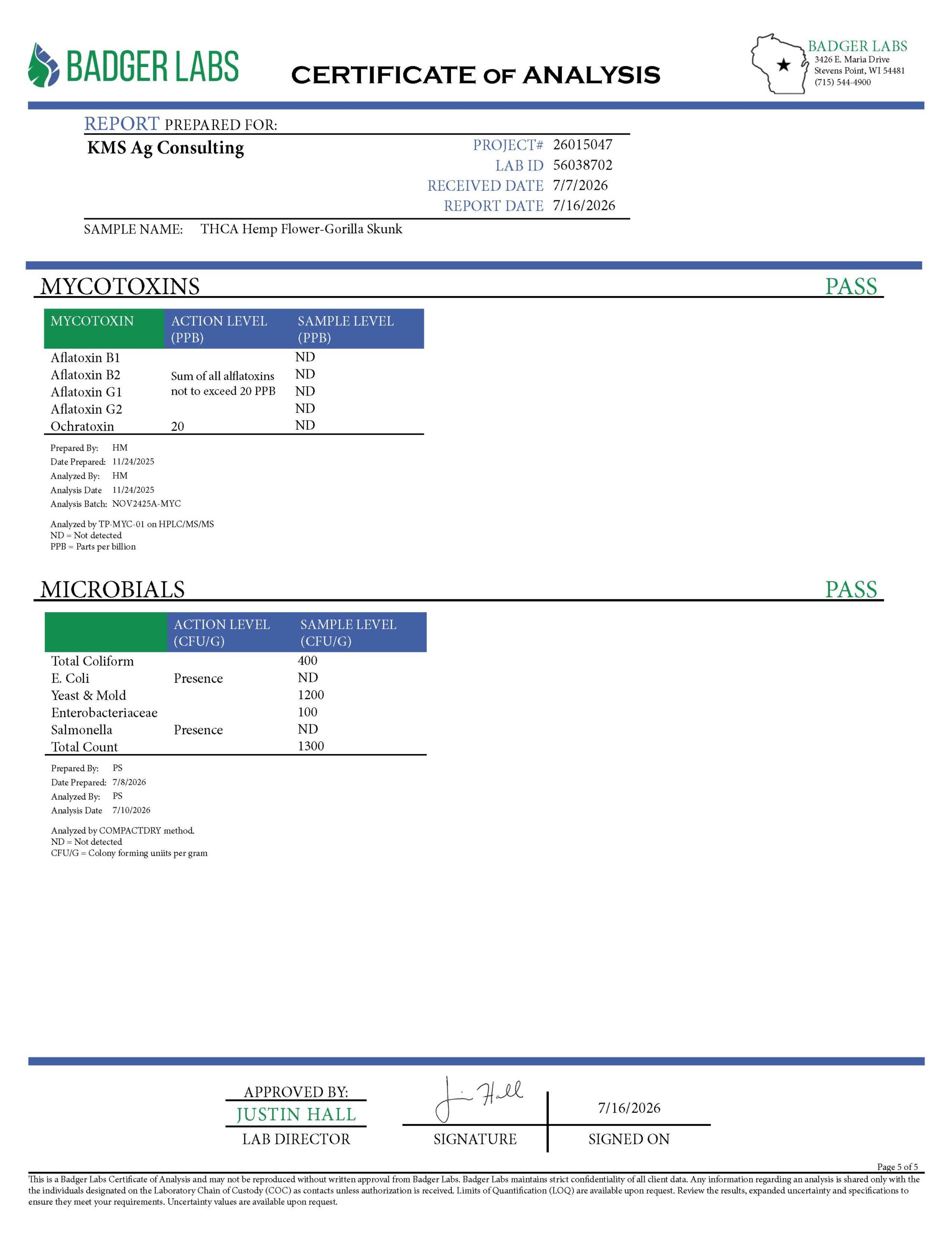 Gorilla Skunk THCA COA Page 5