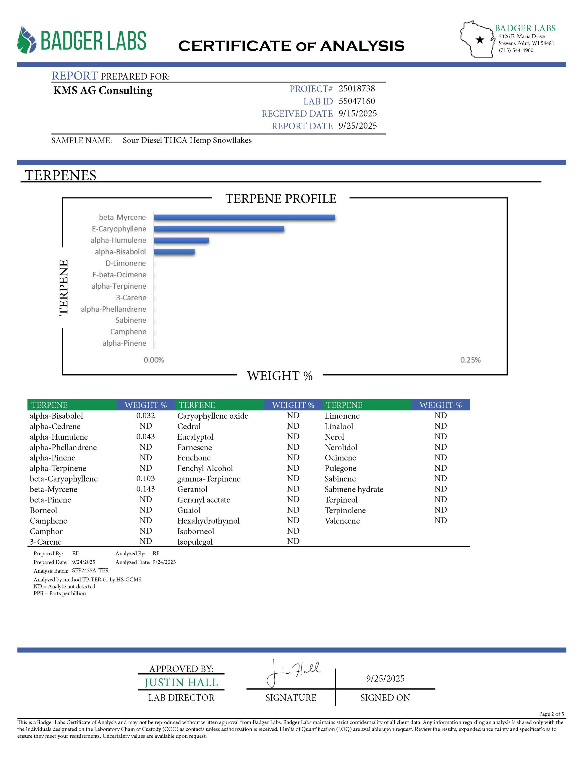 THCA Snowflakes COA Page 2