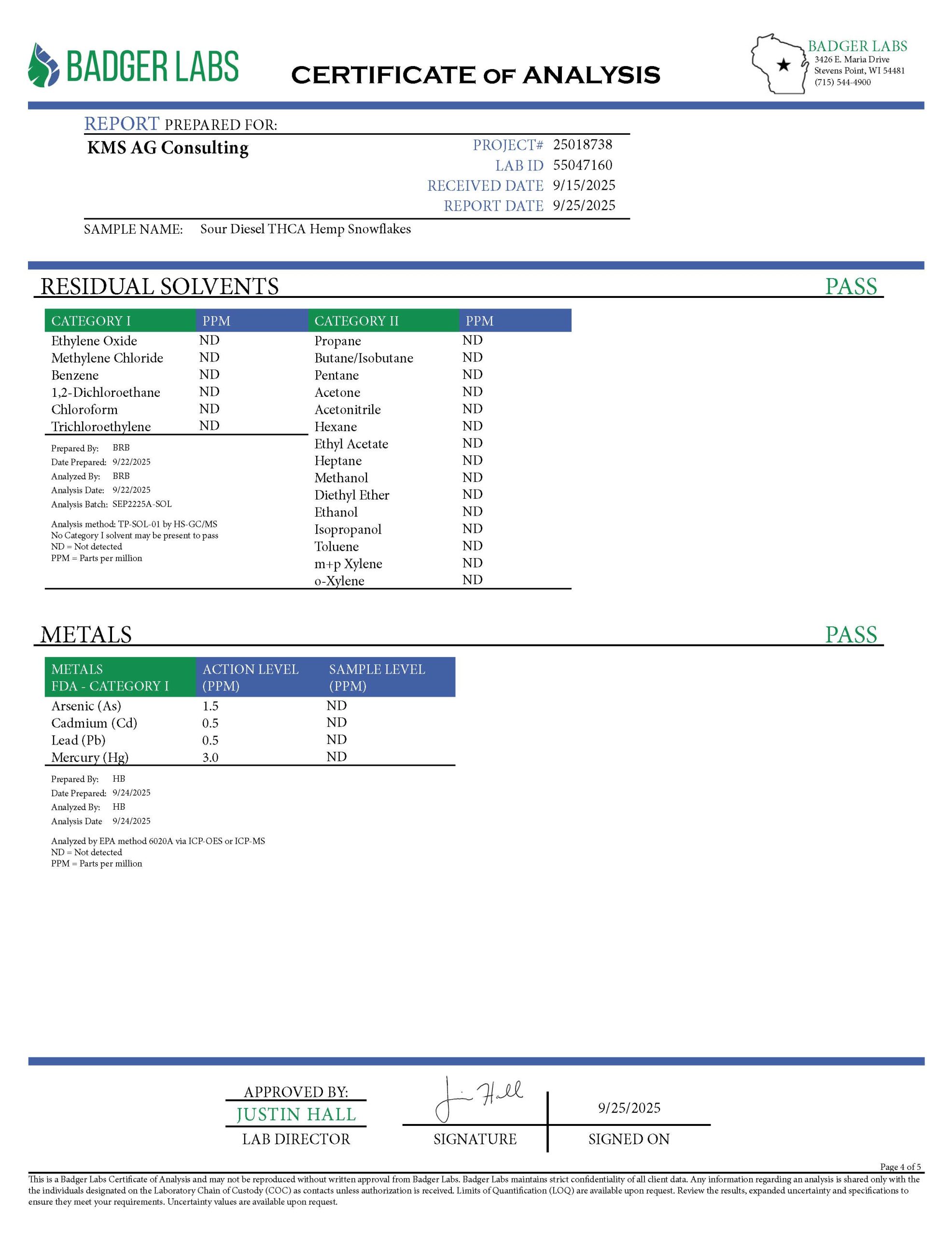THCA Snowflakes COA Page 4